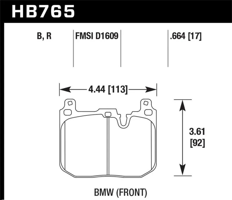 Hawk 13-16 Bmw 328I Xdrive Dtc-70 Front Race Brake Pads 1