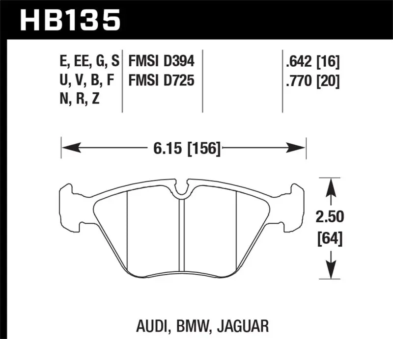 Hawk 91-93 Bmw M5/95-02 Dtc-70 Race Front Brake Pads 1