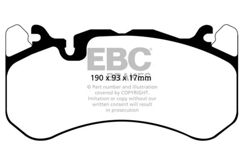 Ebc 13-14 Audi Rs7 4.0Tt (W/Cast Iron Rotors & Trapezoid Weights) Yellowstuff Front Brake Pads 1