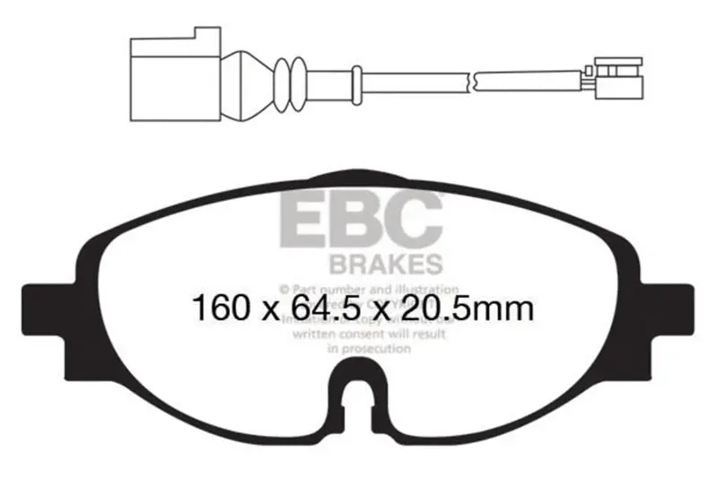 Ebc 14+ Audi A3 1.8 Turbo Yellowstuff Front Brake Pads 1
