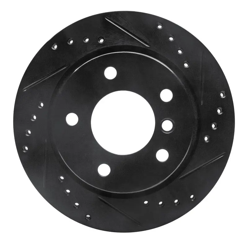 R1 96-05 Bmw 320I (Usa/Canada) Rear Right Drilled & Slotted Black Brake Rotor 1