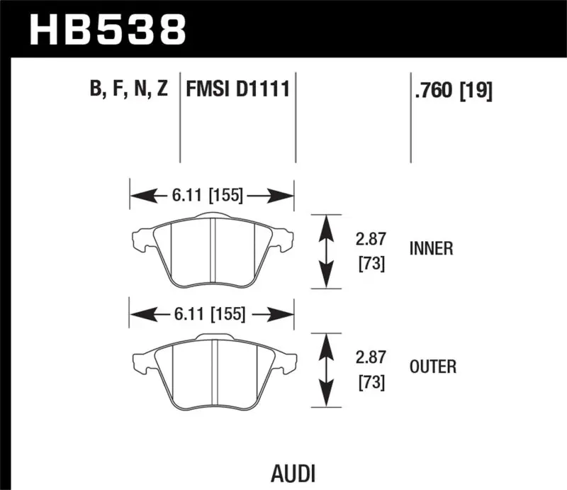 Hawk Performance Ceramic Street Brake Pads 1