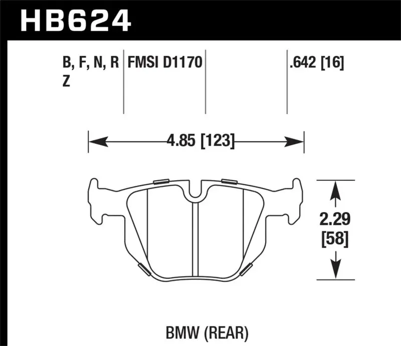 Hawk 2006-2006 Bmw 330I Hps 5.0 Rear Brake Pads 1