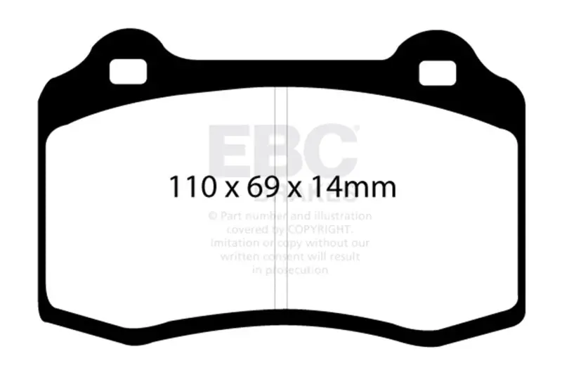 Ebc 96-00 Lotus Esprit Turbo 2.0 Turbo Gt3 Yellowstuff Rear Brake Pads 1