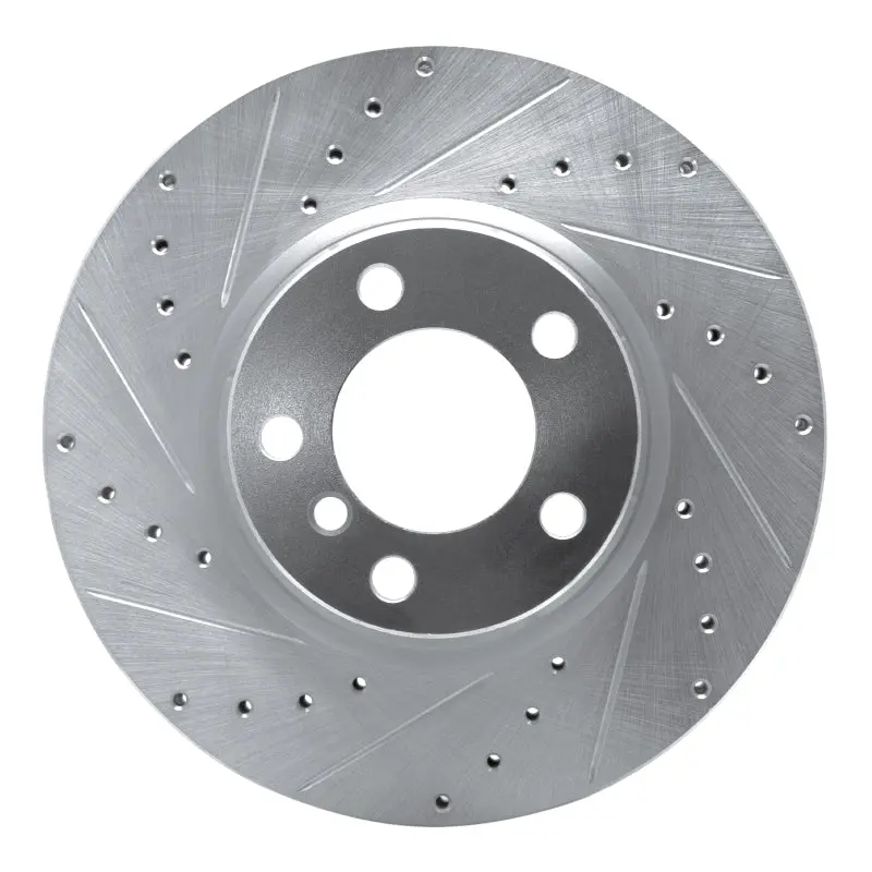 R1 12-18 Bmw 328I Front Left Drilled & Slotted Silver Brake Rotor 1