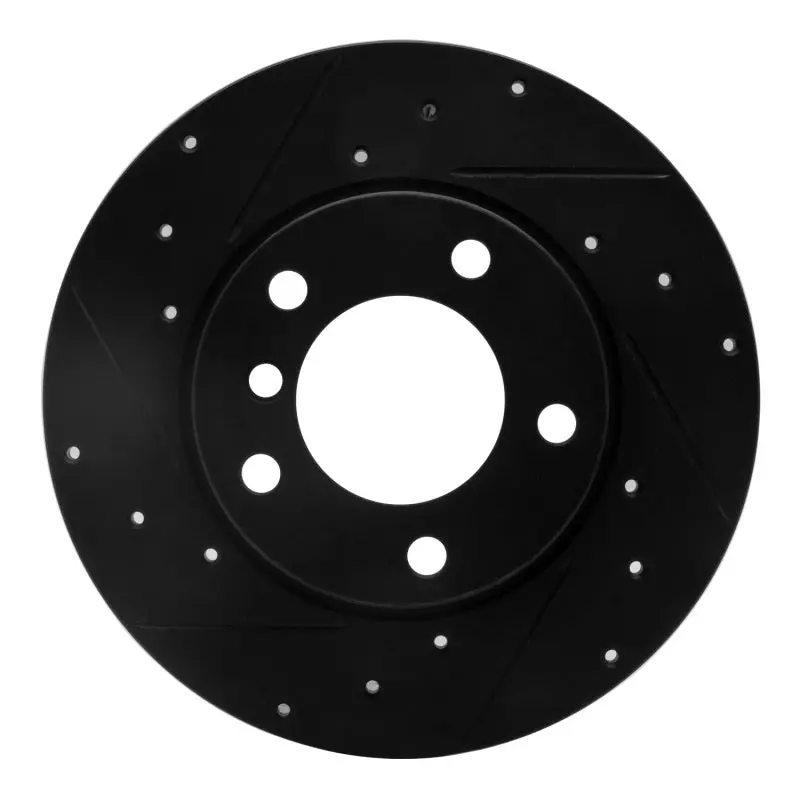 R1 95-98 Bmw Z3 Front Left Drilled & Slotted Black Brake Rotor 1