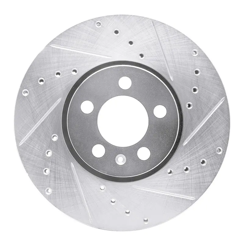 R1 98-18 Audi A1 (Mexico) Front Right Drilled & Slotted Silver Brake Rotor 1