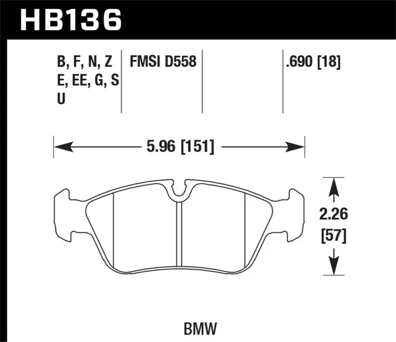 Hawk 92-99 Bmw 318 Series / 01-07 325 Series / 98-00 328 Series Blue 9012 Race Front Brake Pads 1