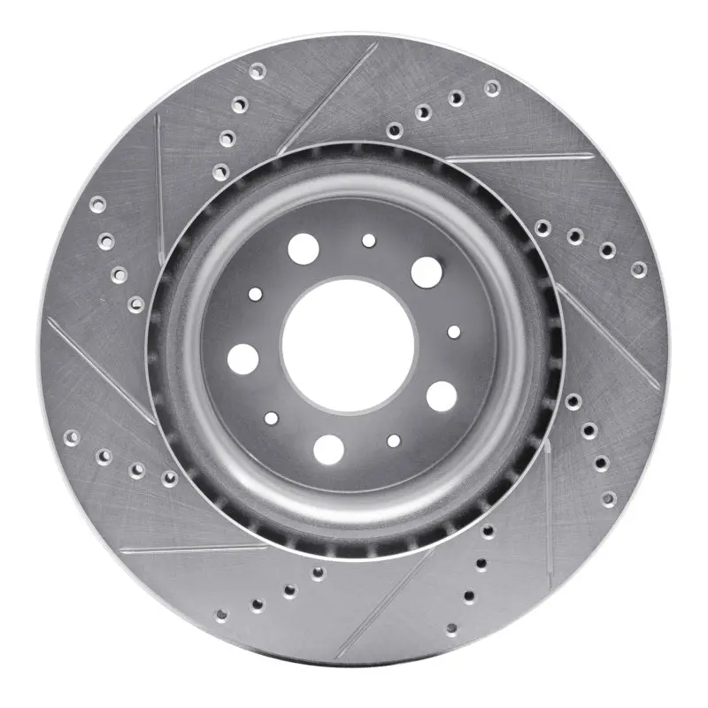 R1 17-25 Tesla Model 3 Front Right Drilled & Slotted Silver Brake Rotor 2