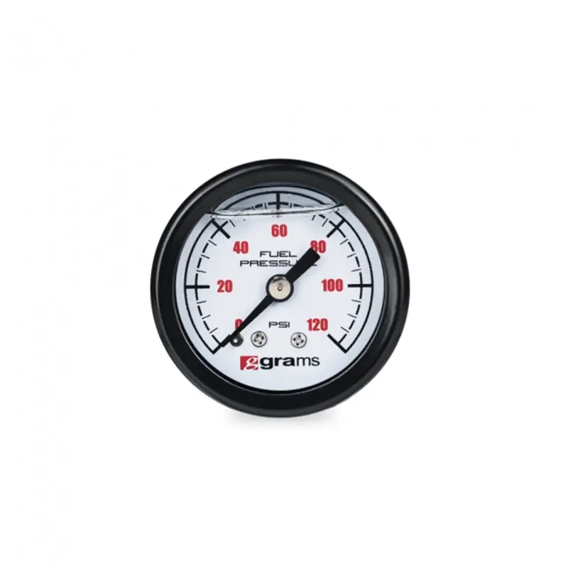 Grams Performance Universal 0-120 Psi Fuel Pressure Guage - White Face 1