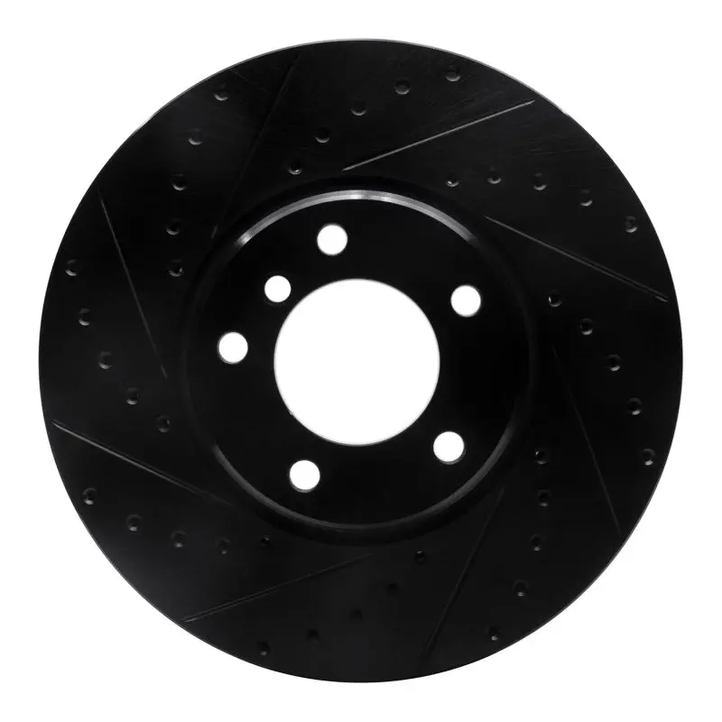 R1 95-01 Bmw 750Il Front Left Drilled & Slotted Black Brake Rotor 1