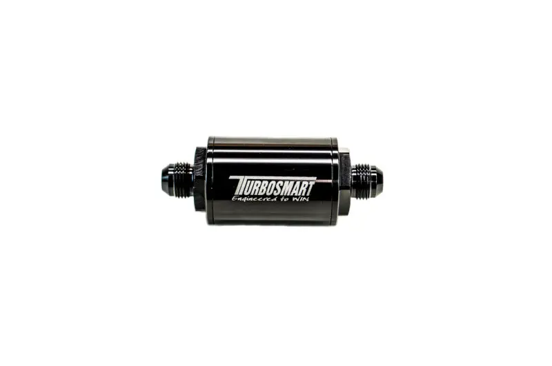 Turbosmart Fpr Billet Inline Fuel Filter 1.75In Od 3.825In Length An-10 Male Inlet - Black 1