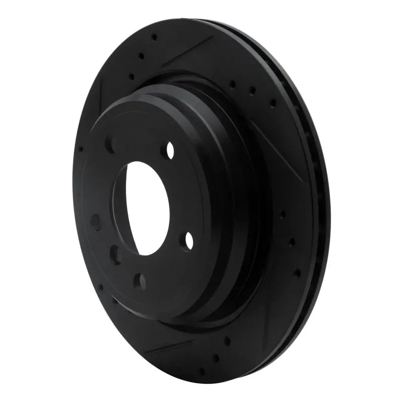 R1 96-03 Bmw 525I (Usa/Canada) Rear Left Drilled & Slotted Black Brake Rotor 2