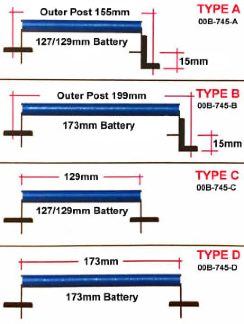 Cusco 173Mm D-Type Battery Tie Down - Aluminum Blue 1