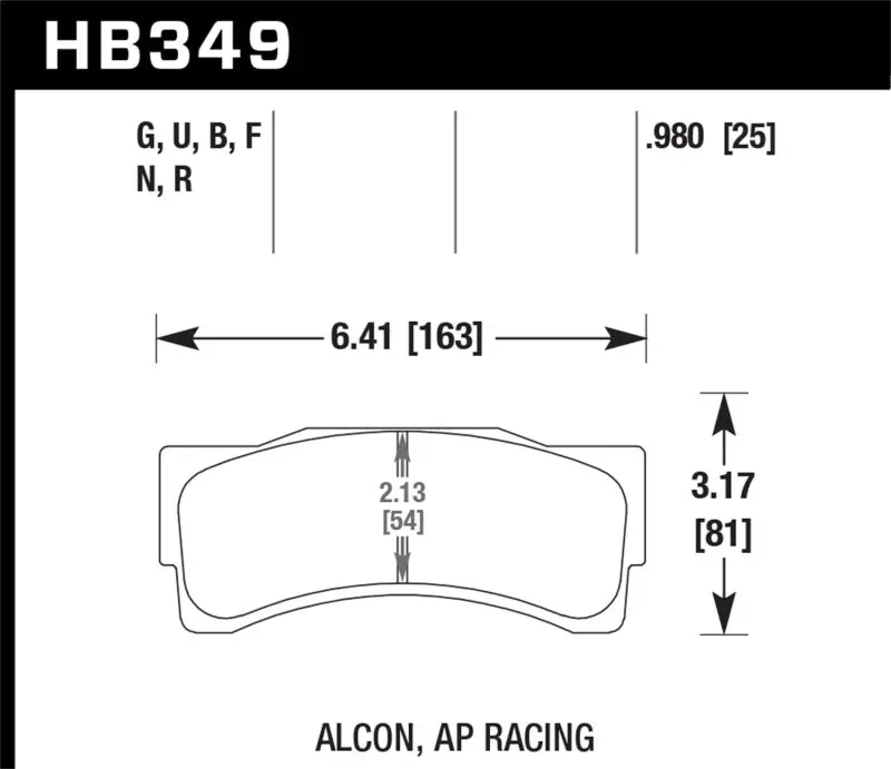 Hawk Ap Racing/Alcon Acure/Honda Dtc-70 Rear Race Brake Pads 1