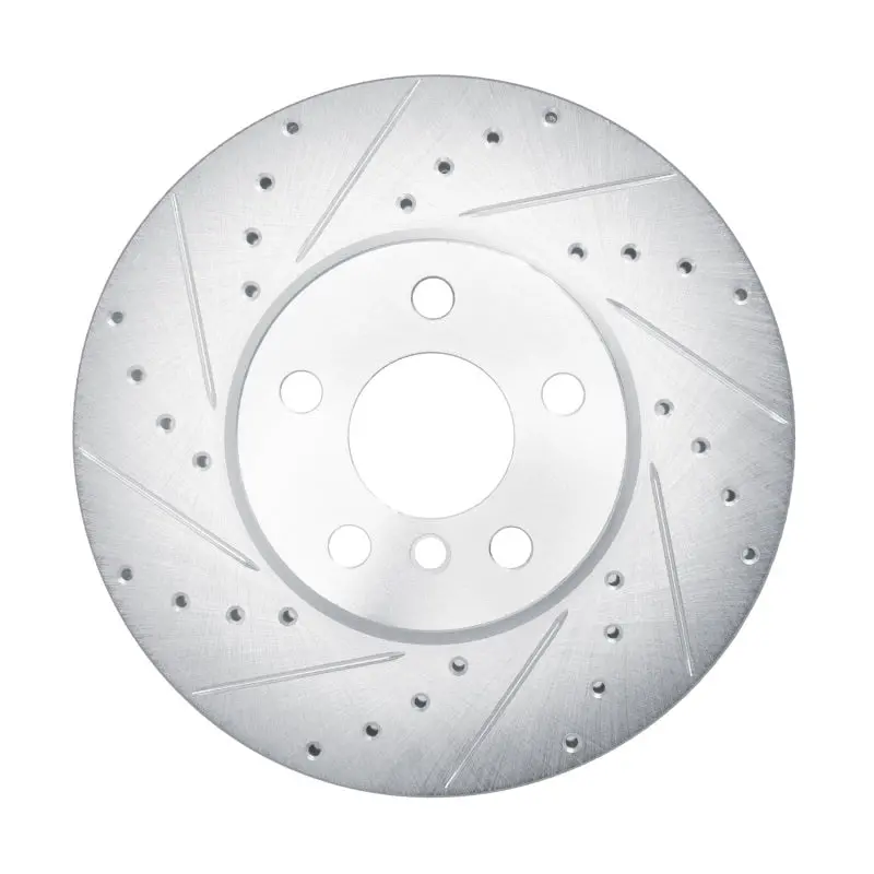 R1 16-24 Mini Cooper (Excl Clubman) Front Left Drilled & Slotted Silver Brake Rotor 1