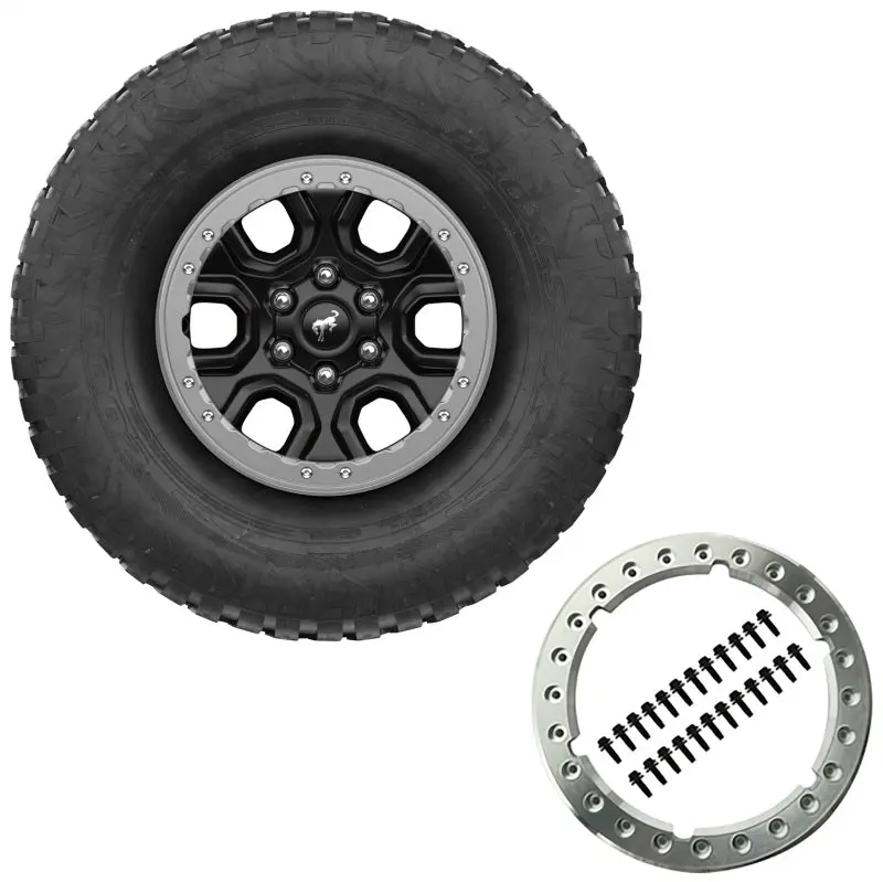 Ford Racing 2021 Bronco 17X8.5 Beadlock Gloss Black Sasquatch Wheel Kit 1