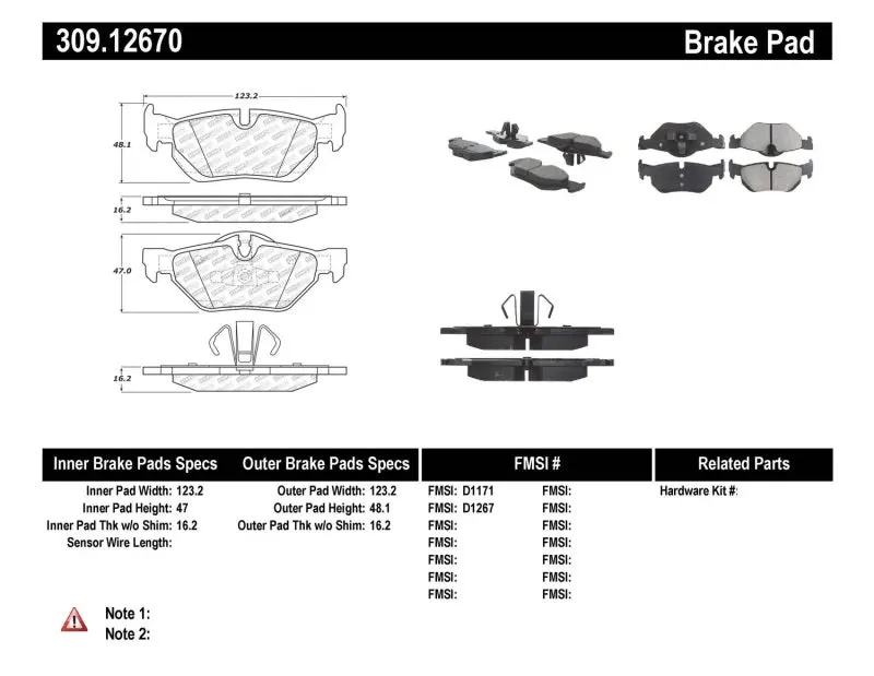 Stoptech Performance Brake Pads 1