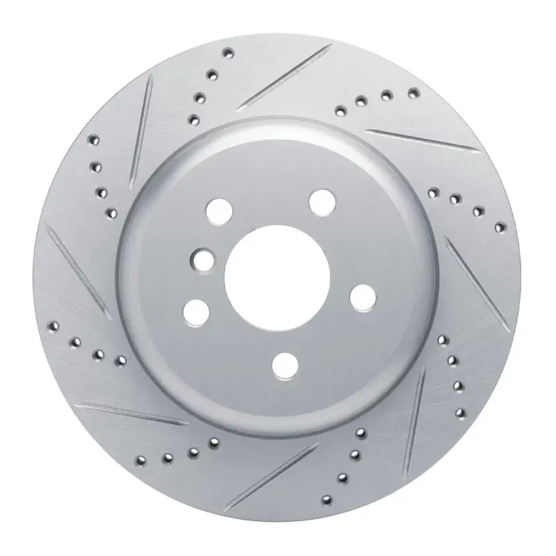 R1 17-25 Bmw 230I Right Rear Drilled & Slotted Silver Brake Rotor 1