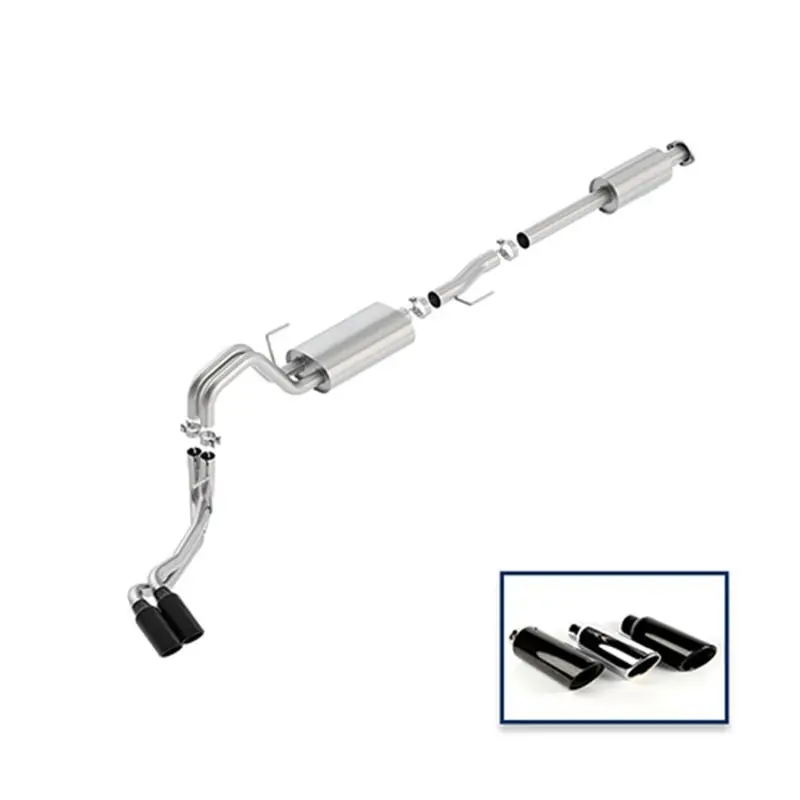 Ford Racing 15-18 F-150 5.0L Cat-Back Touring Exhaust System - Side Exit Black Chrome Tips 1