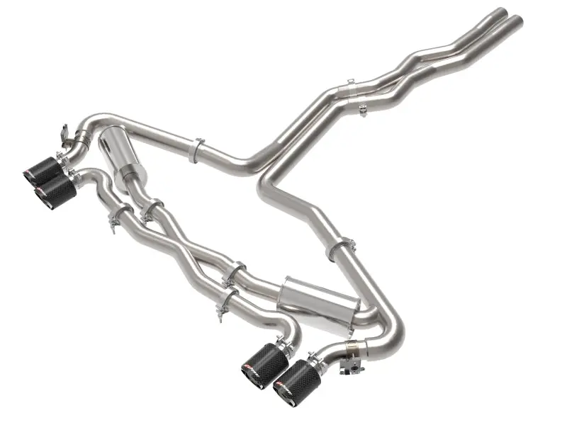 Afe 20-22 Audi Rs6 Avant V8 4L (Tt) Mach Force-Xp 3In To 2.5In 304 Ss Cat-Back Exhaust W/ Carbon Tip 1