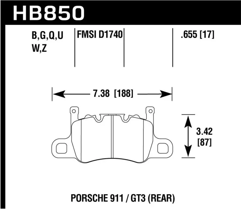 Hawk 2019 Porsche 911 Turbo Hps 5.0 Brake Pads 1