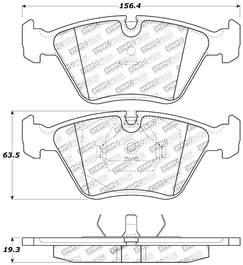 Stoptech 95-99 Bmw M3 / 01-07 M3 E46 / 89-93 M5 / 98-02 Z3 M Series / 93-95 530 Front Brake Pads 1