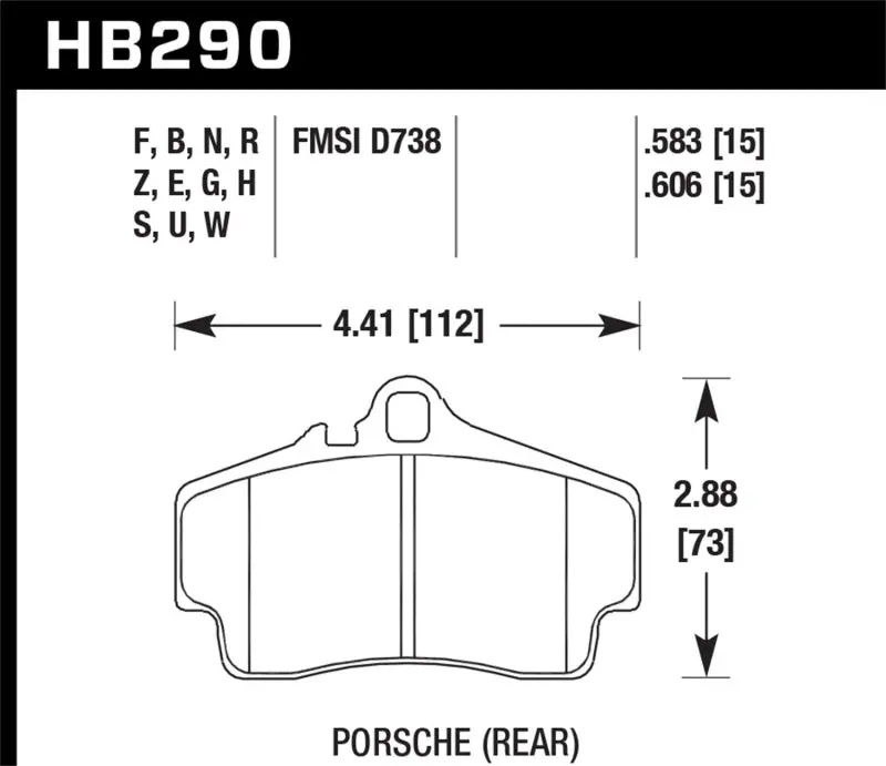 Hawk 99-08 Porsche 911 (996) Carrera 4 / 97-04 Porsche Boxster Dtc-30 Race Rear Brake Pads 1