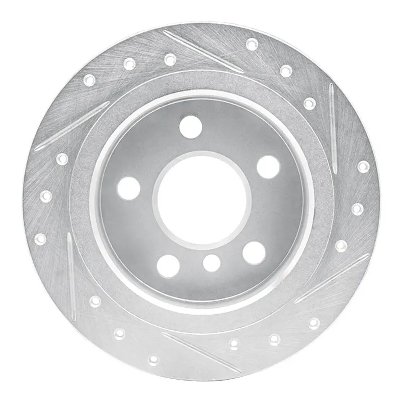 R1 14-24 Mini Cooper (Excl Clubman) Rear Left Drilled & Slotted Silver Brake Rotor 2