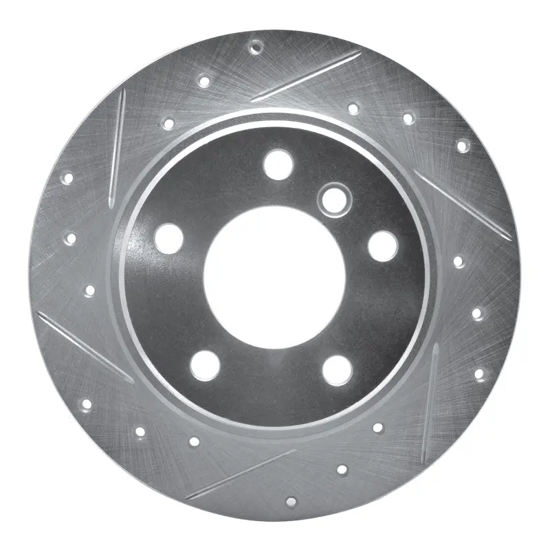 R1 91-99 Bmw 323I Rear Left Drilled & Slotted Silver Brake Rotor 1