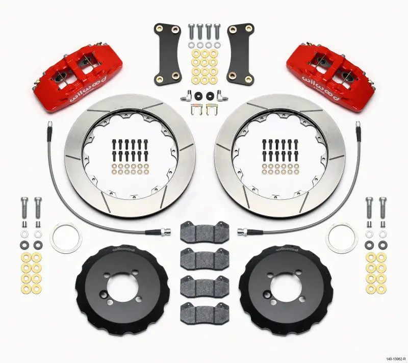 Wilwood Dynapro 6 Front Hat Kit 12.88In Red 2002-Up Mini Cooper W/ Lines 1