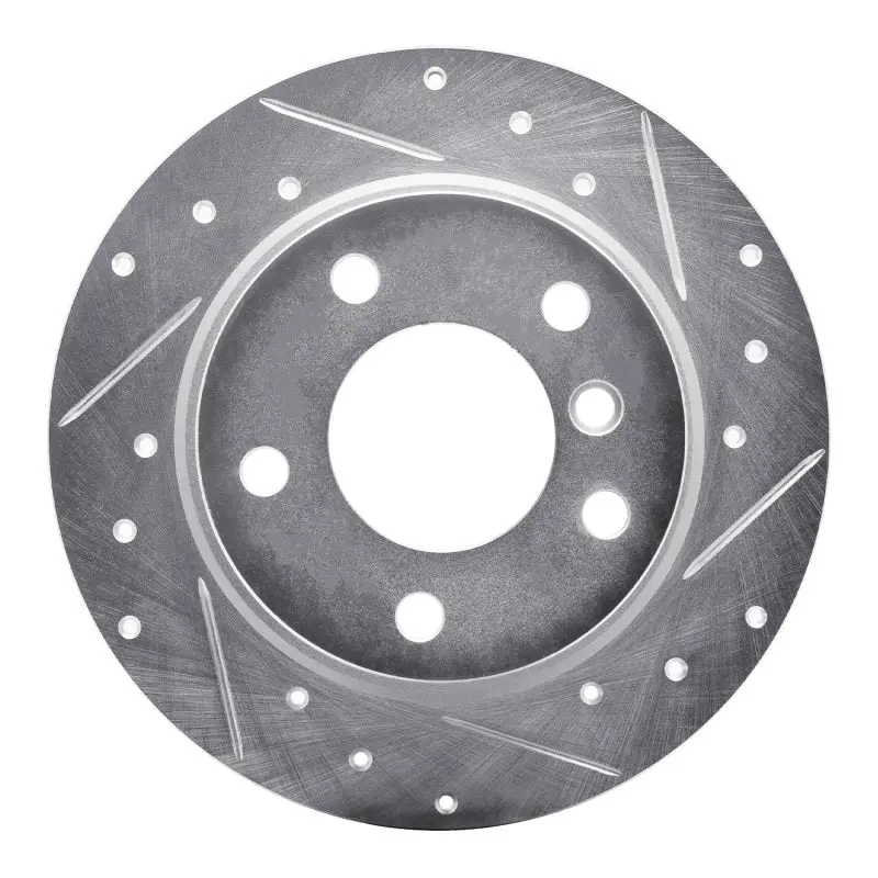 R1 03-06 Bmw Z4 Rear Right Drilled & Slotted Silver Brake Rotor 1