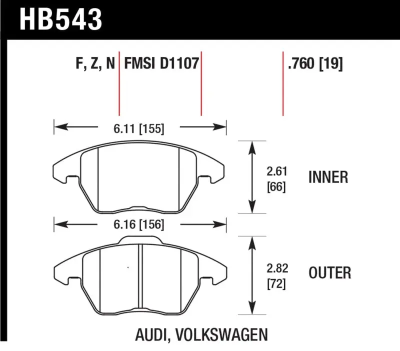 Hawk Hp+ Street Brake Pads 1