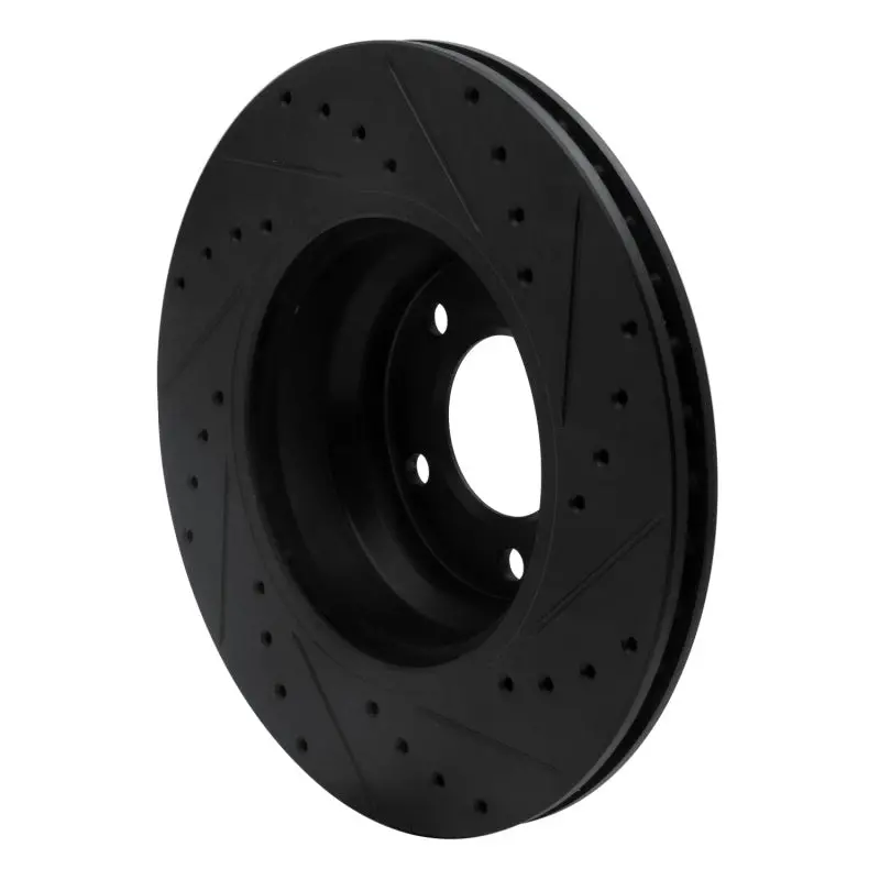 R1 06-12 Bmw X1 (Usa/Canada) Front Left Drilled & Slotted Black Brake Rotor 2