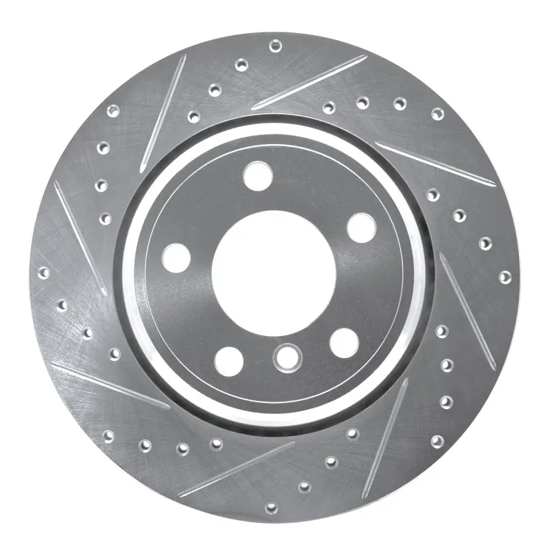 R1 02-06 Bmw X5 Rear Left Drilled & Slotted Silver Brake Rotor 1