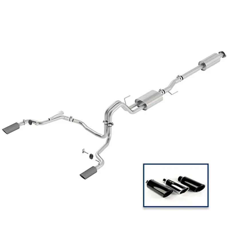 Ford Racing 15-18 F-150 5.0L Cat-Back Sport Exhaust System - Rear Exit Carbon Fiber Tips 1