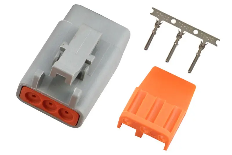 Haltech Male Deutsch Dtm-3 Connector 7.5 Amp Plug & Pins 1