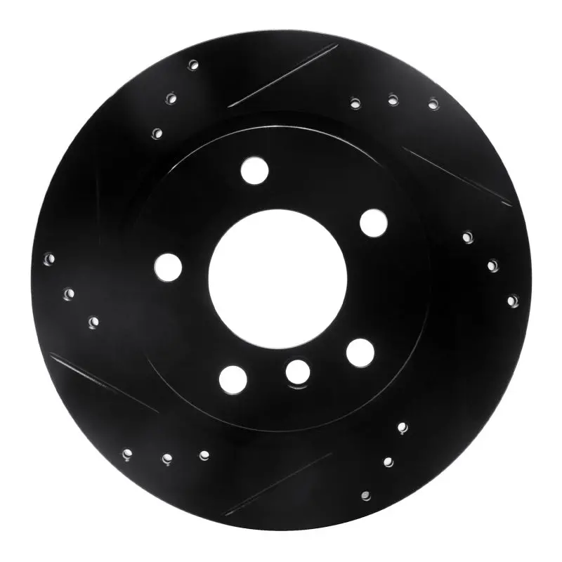 R1 03-08 Bmw Z4 Rear Left Drilled & Slotted Black Brake Rotor 1
