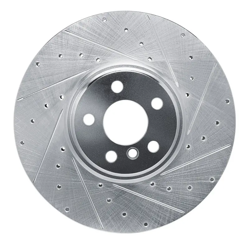R1 16-25 Bmw 430I Left Front Drilled & Slotted Silver Brake Rotor 1