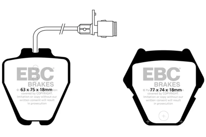 Ebc 00-03 Audi A8 Quattro 4.2 (8 Pad Set) Redstuff Front Brake Pads 1
