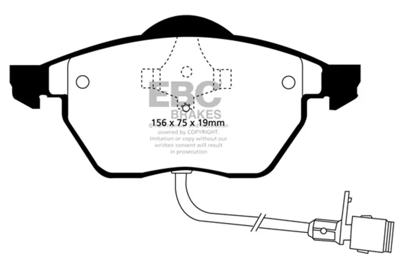 Ebc 91-94 Audi 100 Quattro 2.8 (Ate) Redstuff Front Brake Pads 1