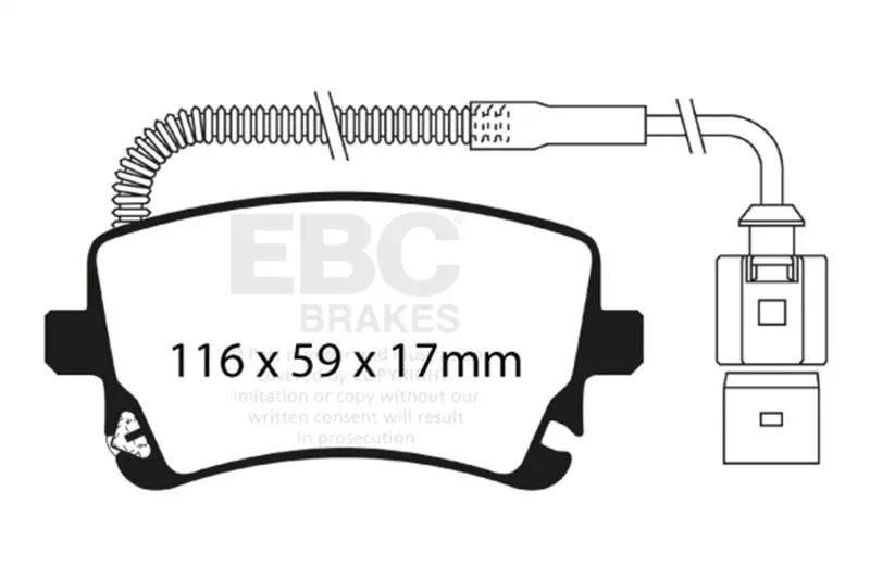 Ebc 09-11 Audi A6 Quattro 3.0 Supercharged Redstuff Rear Brake Pads 1