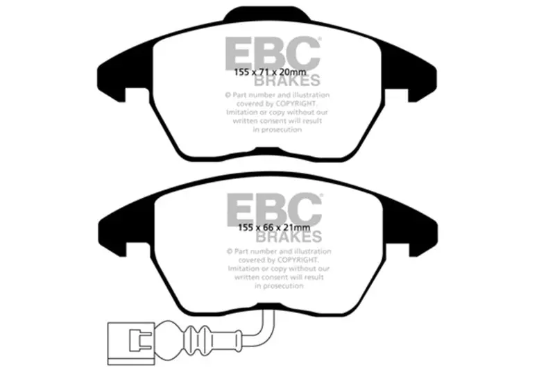 Ebc 07-09 Audi Tt 2.0 Turbo Redstuff Front Brake Pads 1