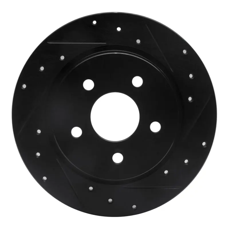R1 00-06 Bmw X5 Rear Right Drilled & Slotted Black Brake Rotor 1