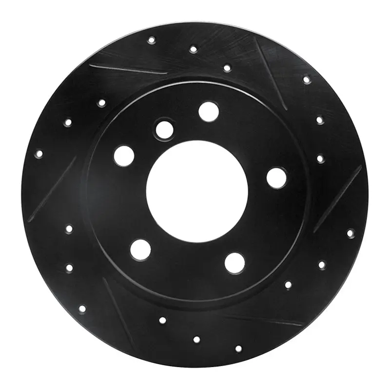 R1 03-06 Bmw Z4 Rear Right Drilled & Slotted Black Brake Rotor 1