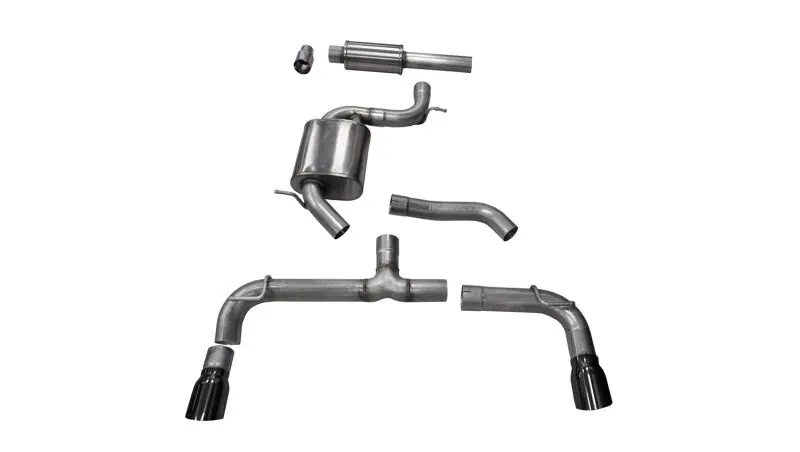 Corsa 14-16 Volkswagen Gti Mk7 Black Sport 3.0In Cat-Back Dual Rear Exit With Single Pro-Series Tips 1