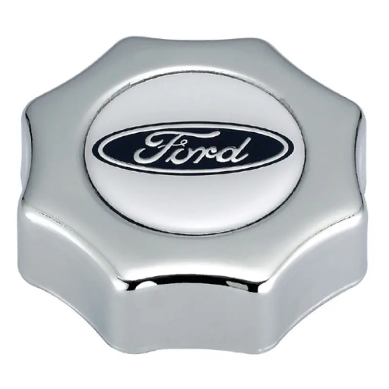 Ford Racing Ford Oval Logo Screw In Type Oil Fill Cap - Chrome Finish 1