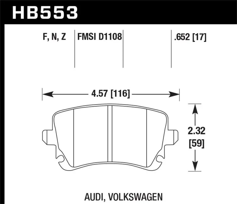 Hawk 06-07 Audi A6 Quattro / 03-04 Rs6 / 04-08 S4 Hps Street Rear Brake Pads 1