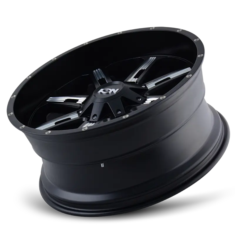 Ion Type 184 17X9 / 8X165.1 Bp / -12Mm Offset / 130.8Mm Hub Satin Black/Milled Spokes Wheel 2