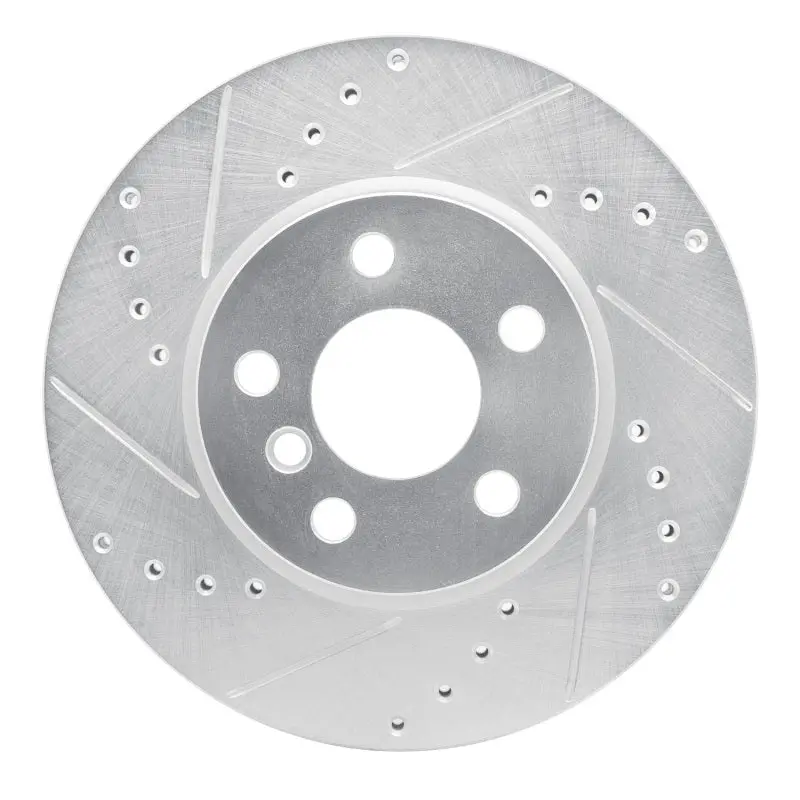 R1 14-21 Mini Cooper (Excl Clubman) Front Left Drilled & Slotted Silver Brake Rotor 1
